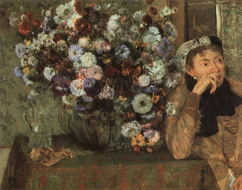 Edgar Degas Woman with Chysanthemums